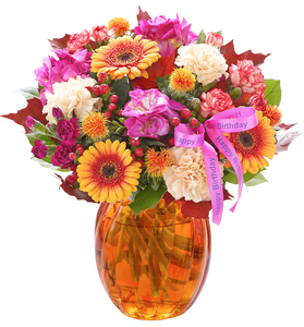 Happy Birthday Autumn Brights Globe