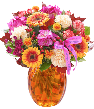 Happy Birthday Autumn Brights Globe