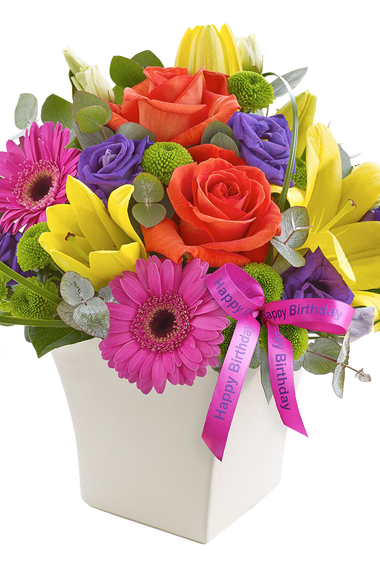 Happy Birthday Vibrant Exquisite Arrangement
