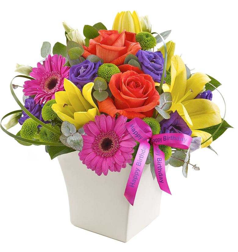 Happy Birthday Vibrant Exquisite Arrangement