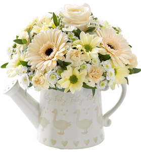 Little Duckling Watering Can   Cream with Bailey Bear